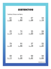 worksheet for 2 class maths